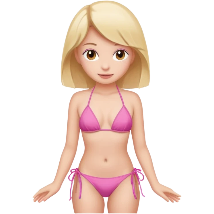 girl with a pink string bikini  emoji