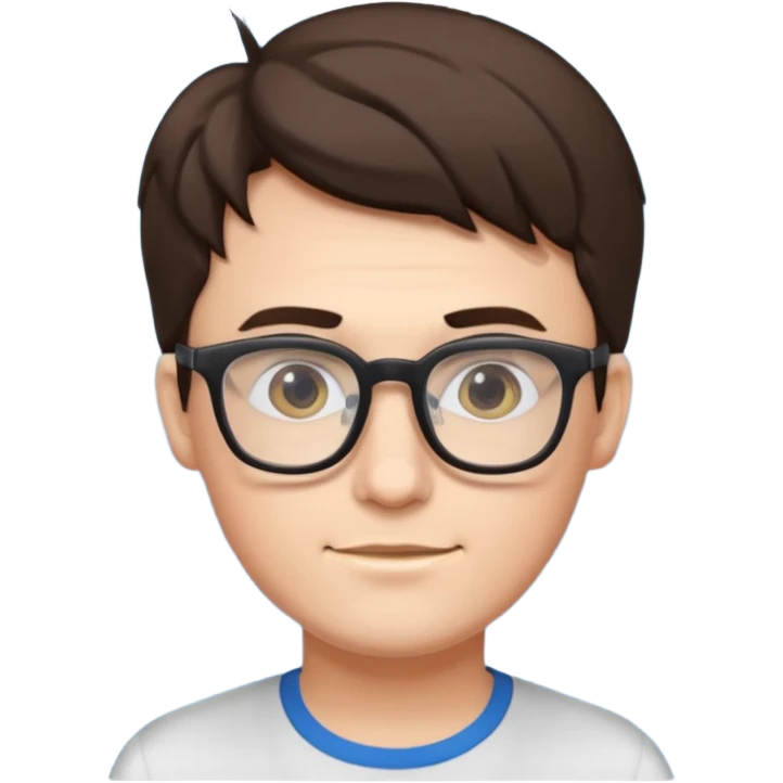 a geeky guy with glasses programming emoji