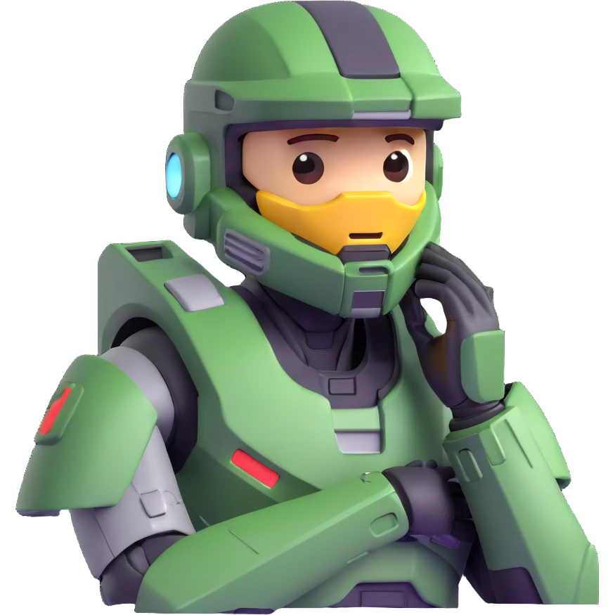Master Chief from Halo, crying emoji