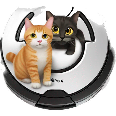 A roomba with a cat on n it emoji