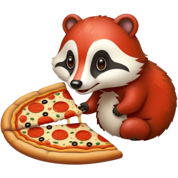 badger eating pizza  emoji