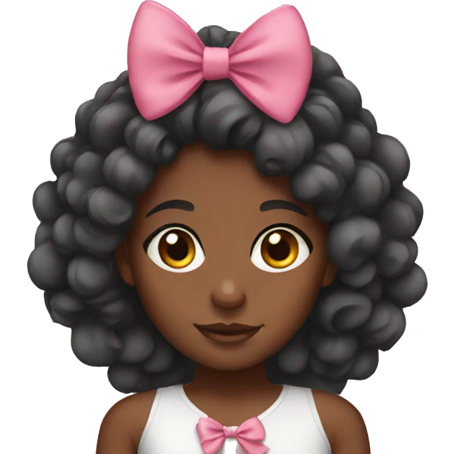 black girl with bows in her hair emoji