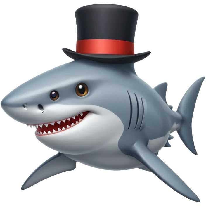 Shark with a top hat emoji
