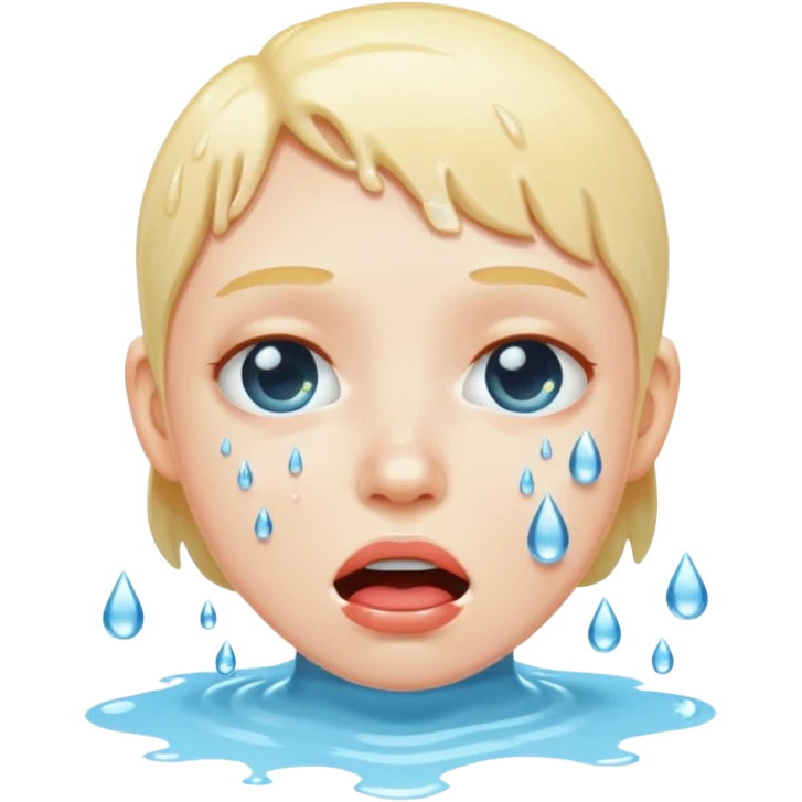 Drooling and face wet and water is white emoji