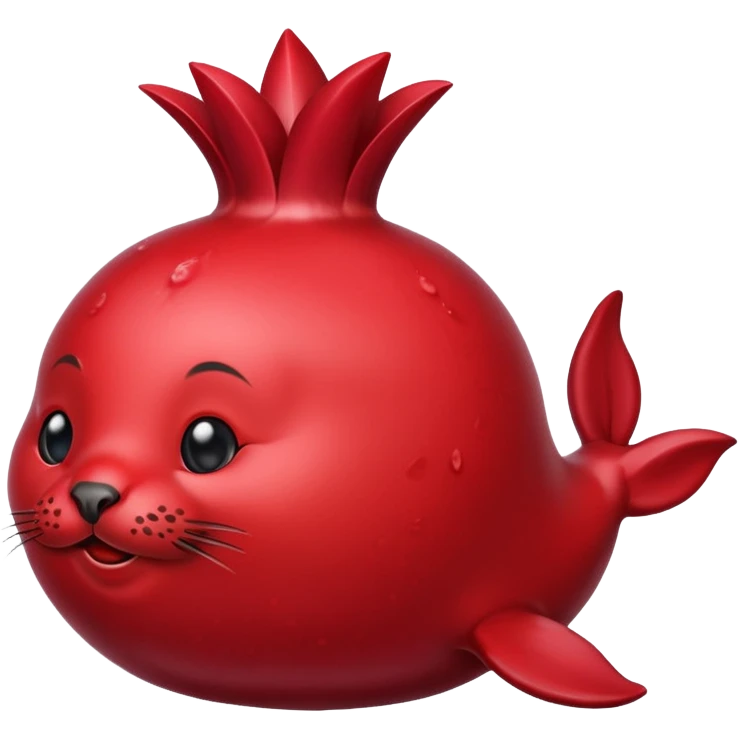 a seal as a pomegranate emoji