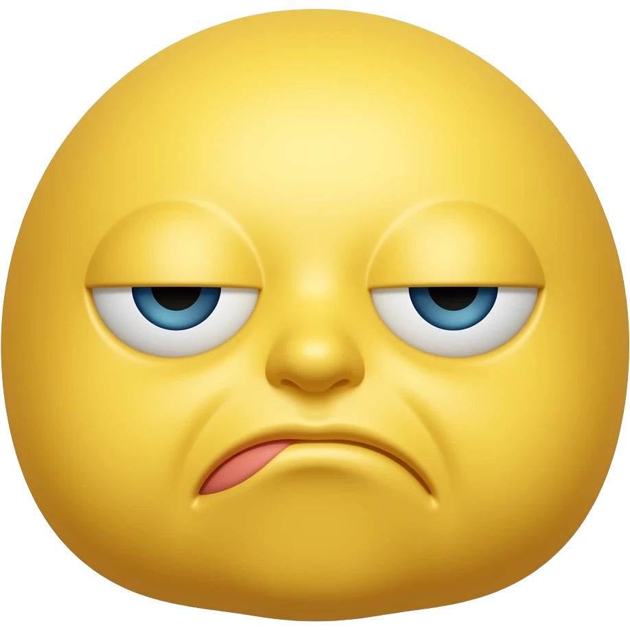 Yellow round head with lips pucked out  with a bit of wrinkles on the lips and eyes closed hard emoji