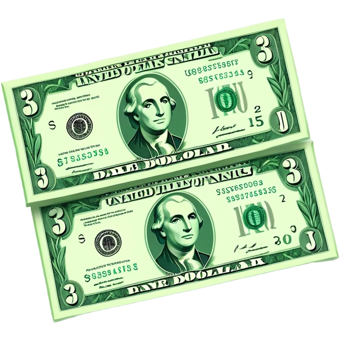 three dollar bills emoji