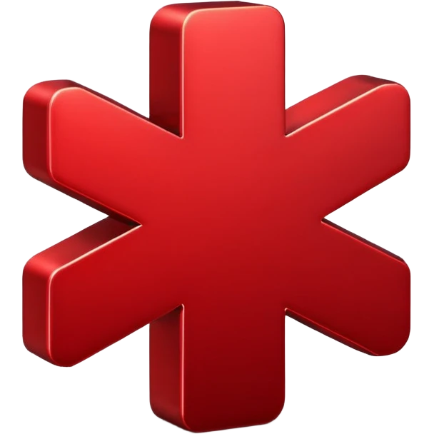 hashtag symbol red 3d emoji