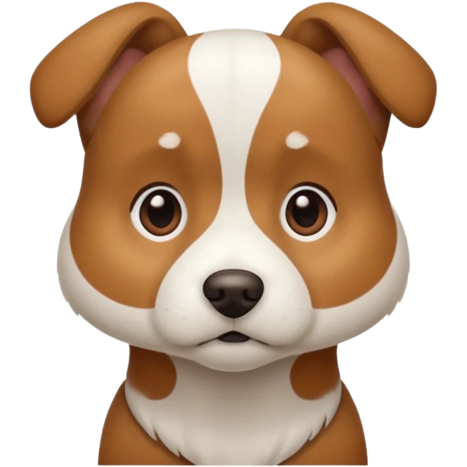 Brown and white dog emoji