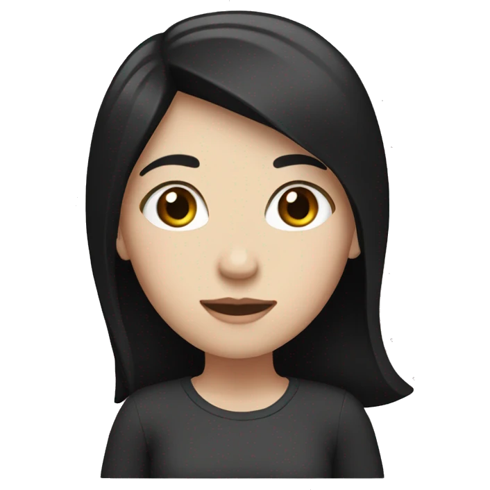 Standing white girl with black hair  emoji