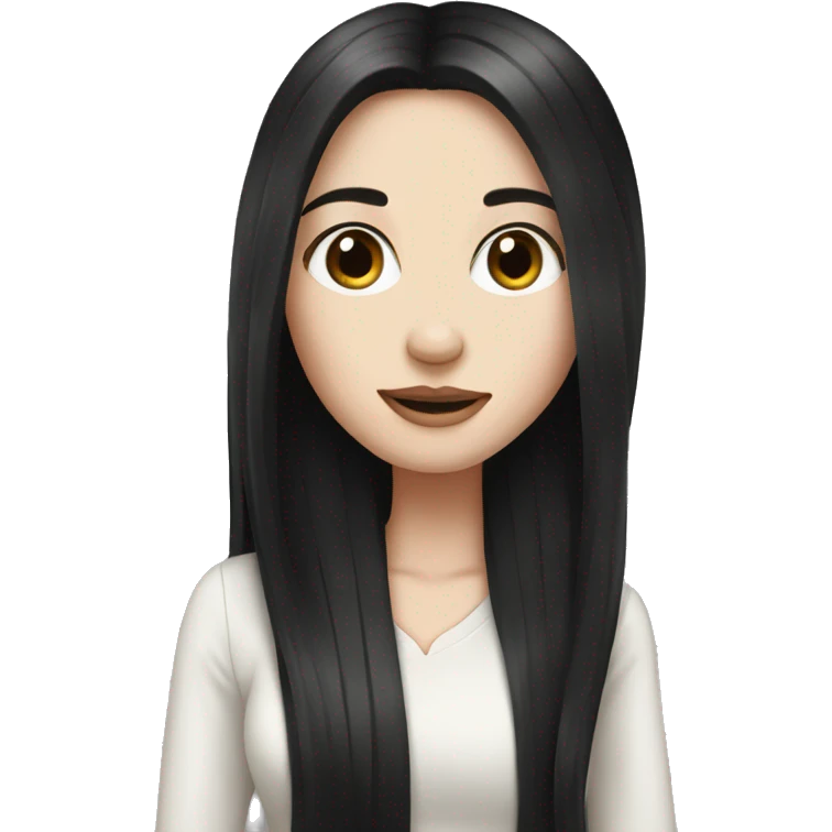 pale girl with long black hair luxury emoji