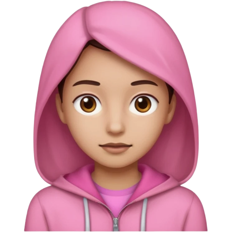 make it wear pink and brown eyes emoji