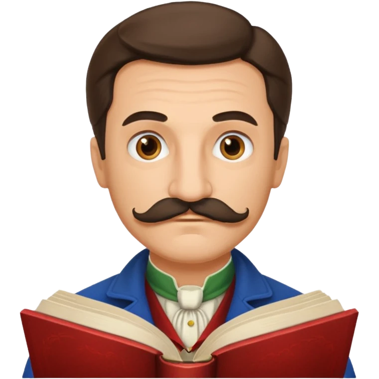 Lendo o livro “Fausto” de Goethe, bigode emoji