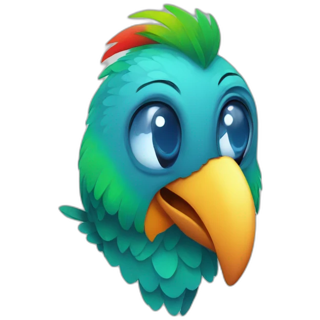 Funny parrot emoji