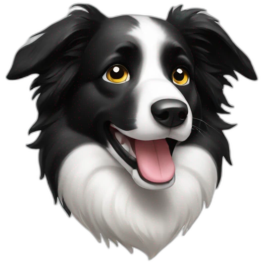 Border Collie black and white sassy emoji