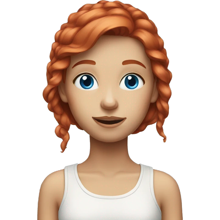 red haired girl with blue eyes emoji