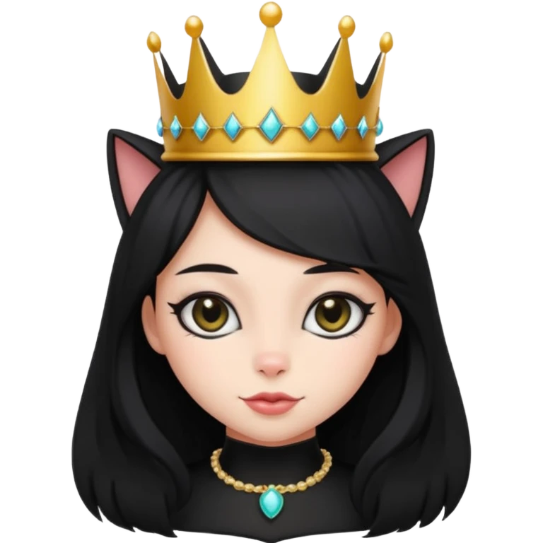 queen black cat girl emoji