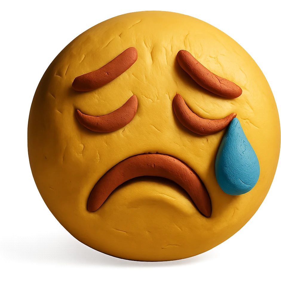 sad crying emoji, expressive face, single tear emoji