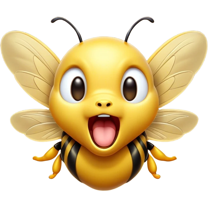 Cinematic Adorable Yawning Wasp Portrait Emoji, Head tilted slightly with a dramatic, wide-open yawn, showcasing a tiny, streamlined body with gently drooping wings and sleepy, half-closed eyes, Simplified yet irresistibly cute features, highly detailed, glowing with a soft, cozy glow, high shine, relaxed yet expressive, stylized with a dash of whimsical insect ease, soft glowing outline, capturing the essence of a drowsy wasp that appears ready to stretch and yawn its way out of the screen! emoji
