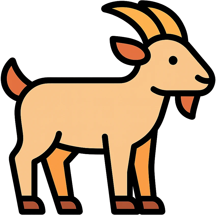 color outline icon of a goat emoji