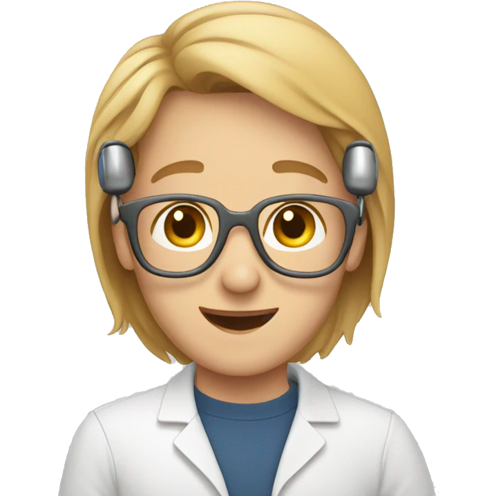 person with hearing aid testing mobile app emoji