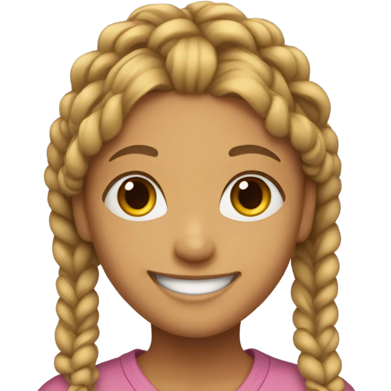 smiling girl with braids emoji