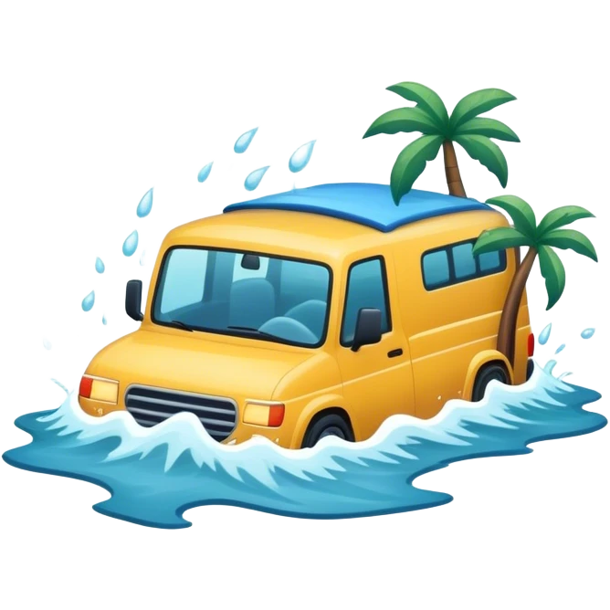 A flood with rushing water and submerged surroundings emoji