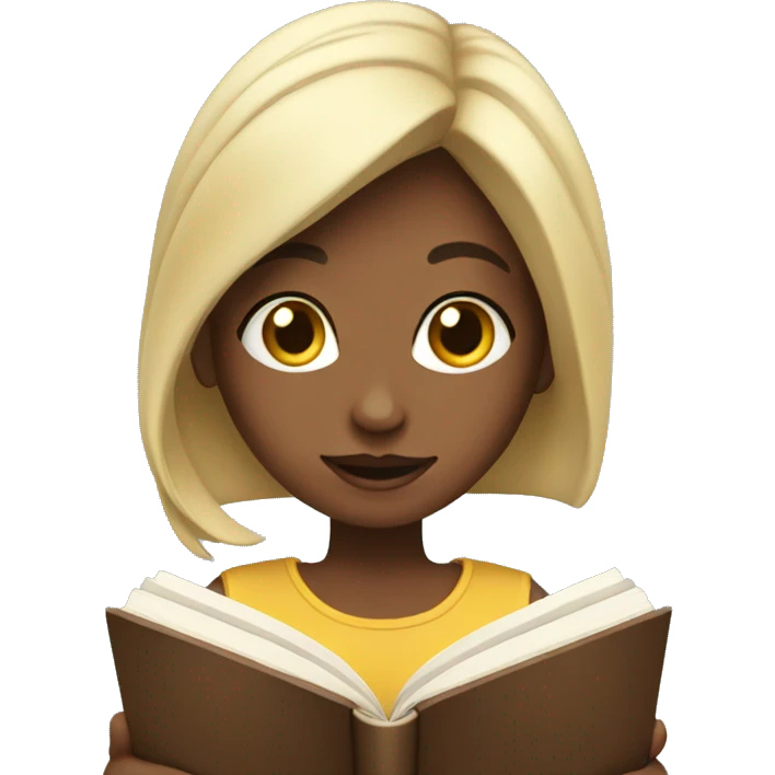 Girl with open book emoji