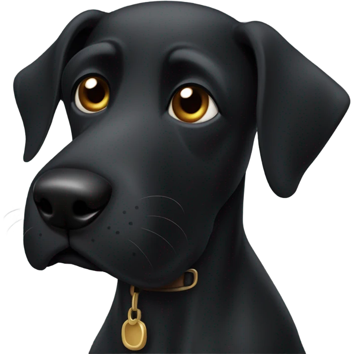 black dog with balck beard on chin emoji