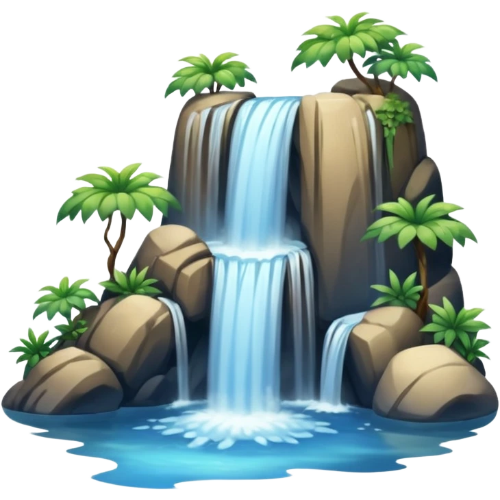 A gorgeous aesthetic waterfall without trees emoji
