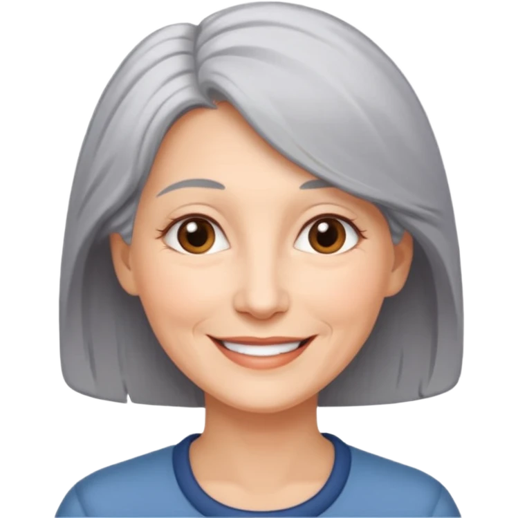 Femme 53 ans cheveux gris emoji