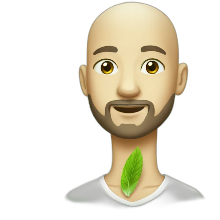 shaved hair boy with beard with mojito emoji