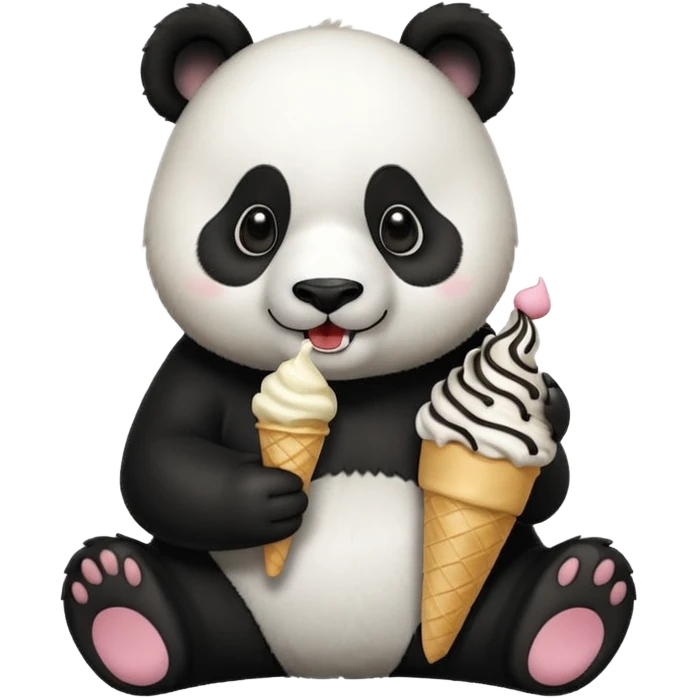 Panda eating ice cream emoji