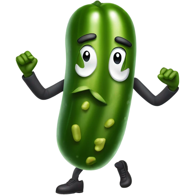 Dancing pickle with mustache  emoji