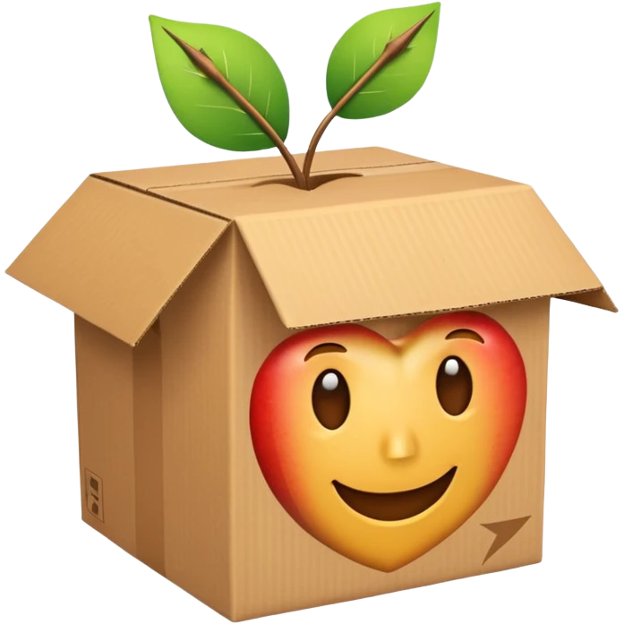 apple style emoji representing 'Shipping From', package with an arrow or delivery truck with a starting point emoji