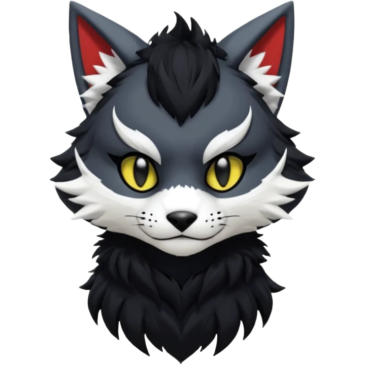 Cool gothic cute badass Kemonomimi Nekomimi Japanese Anime Kemono Furry Style Vernid-Protogen-Sergal-Fursuit-furry-fursona emoji