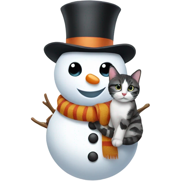 Snowman holding a cat emoji