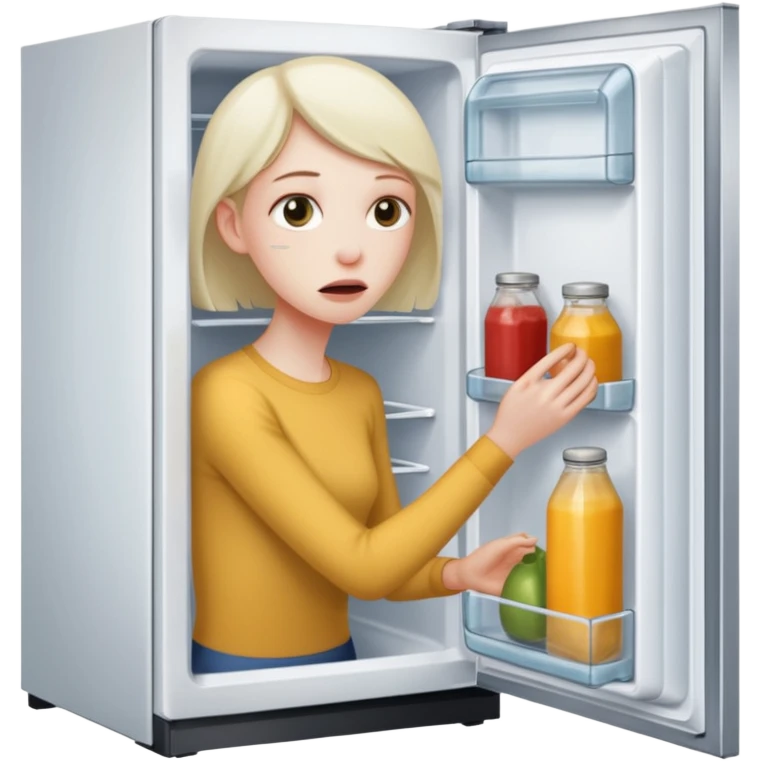 Person starving opening the fridge's door emoji