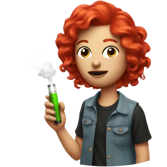 red head with vape emoji