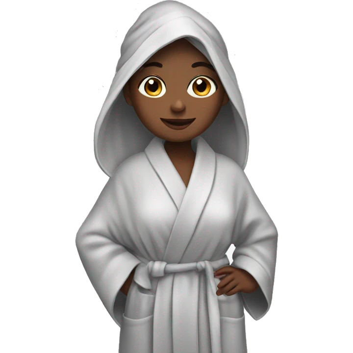 girl in robe after shower  emoji