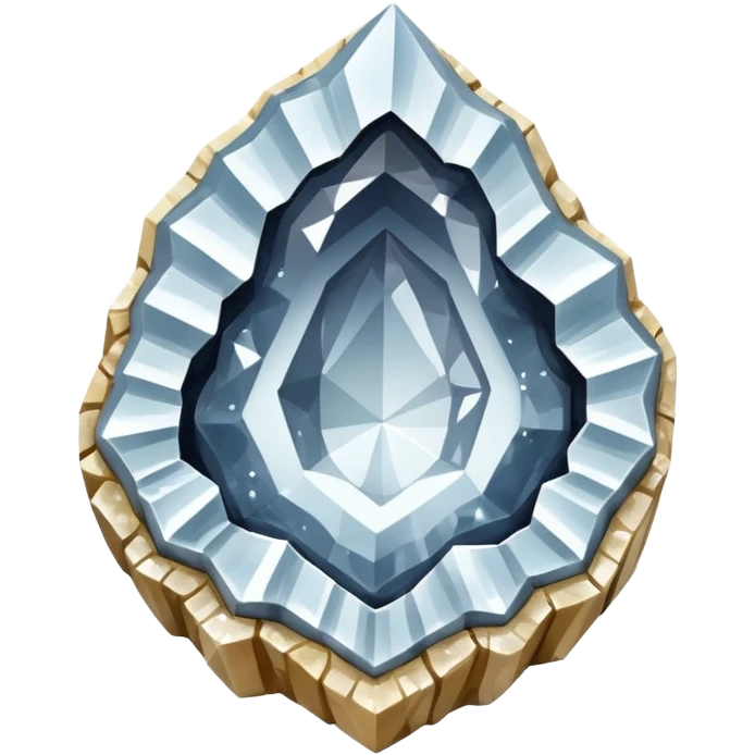 Natural shiny white diamond crystal geode emoji