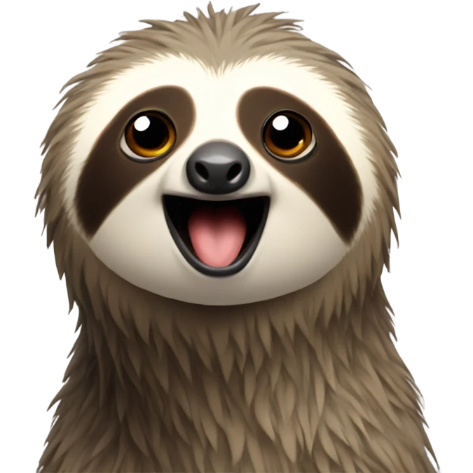 Sloth with shocked open mouth emoji