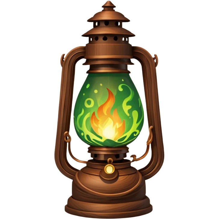 green fire brown lanttern emoji