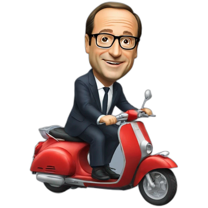 françois hollande sur un scooter emoji