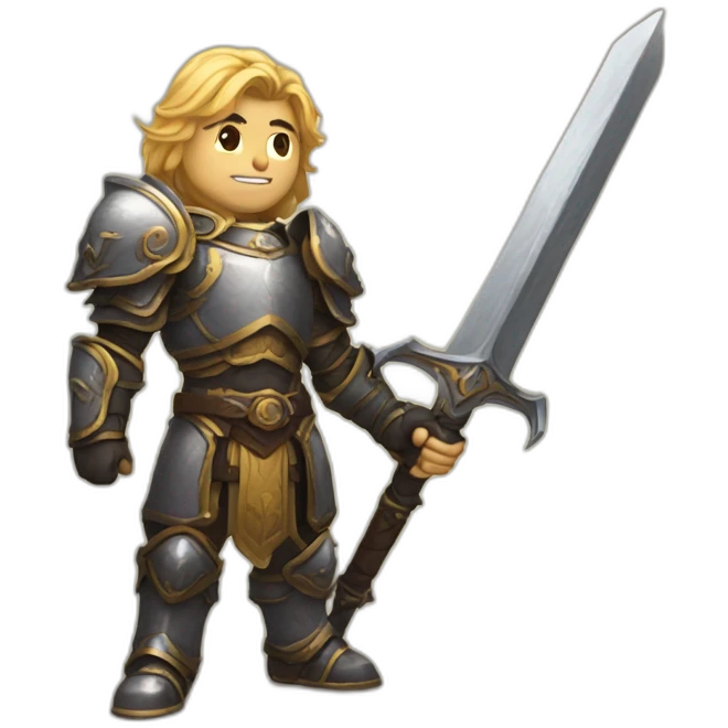 A paladin from wow holding his sword emoji