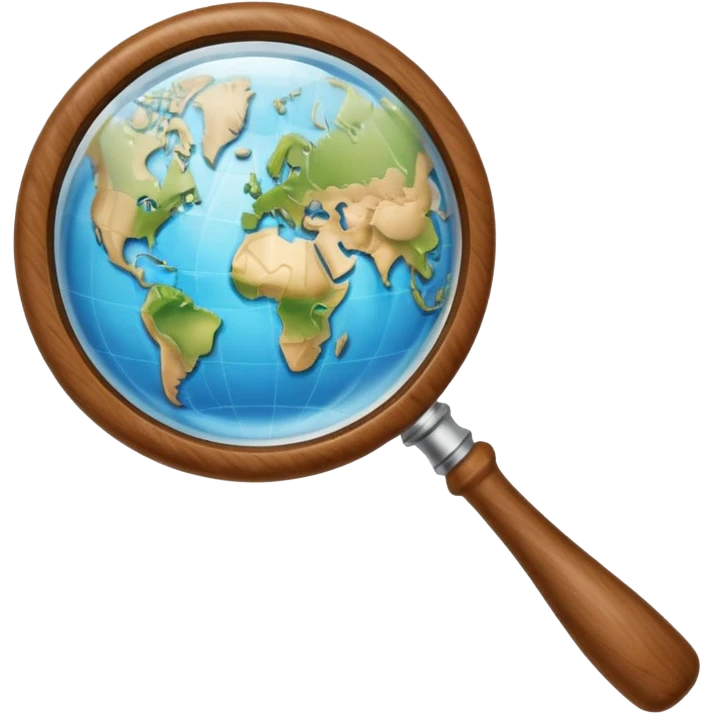 Magnifying glass warping the world inside it emoji