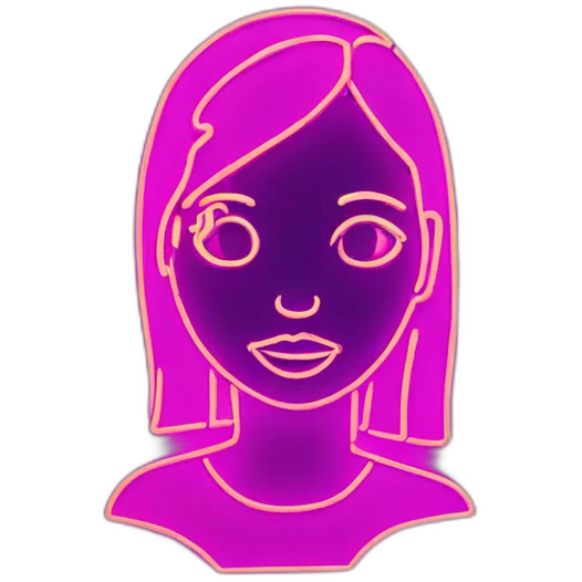Girl silhouette neon sign emoji