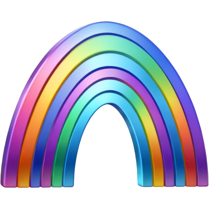 Multidimensional prismatic rainbow emoji