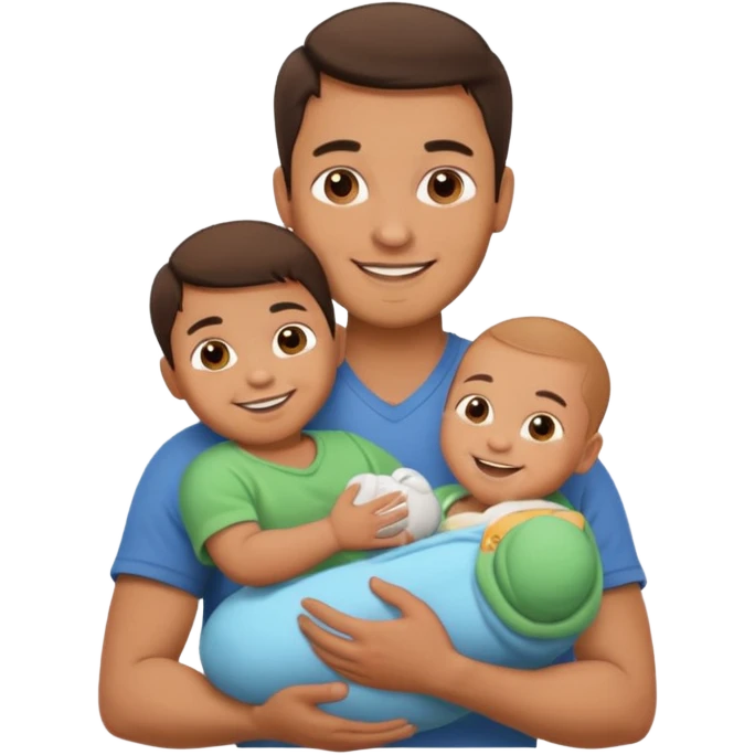 Man holding Baby. only one baby. emoji