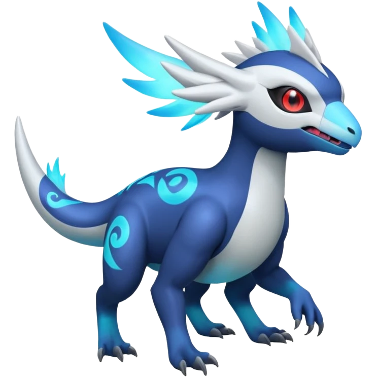 Neon Vibrant Pulsating Trail-glowing Chromatic Trico-Absol-Salamence-Silvally-fusion-hybrid emoji